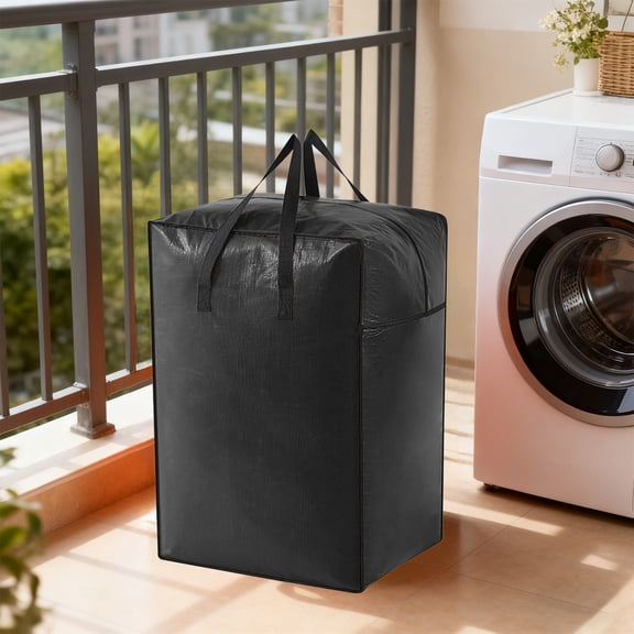 Large Capacity Zippered Handheld Storage Bag - Durable Foldable Organizer for Quilts Clothing, Moving Travel Home Storage Tote with Secure Zipper & Carry Handle