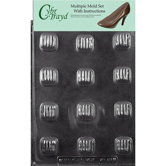Large Caramel Chocolate Candy Mold with Exclusive Cybrtrayd Copyrighted Molding Instructions, Pack of 6
