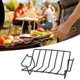 thumbnail image 1 of Large Carbon Steel BBQ Rib Rack, V-Shaped Roasting Rack with Handles, High-Temperature Resistant Grill Rack for Ribs, Chicken, Turkey & Oven Roasting, Black, 1 of 4