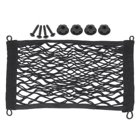 Large Cargo Net for Car Trunk RV Boats Storage Mesh Pocket Net Set w/ 4 Mounting Screw and Built in Hooks