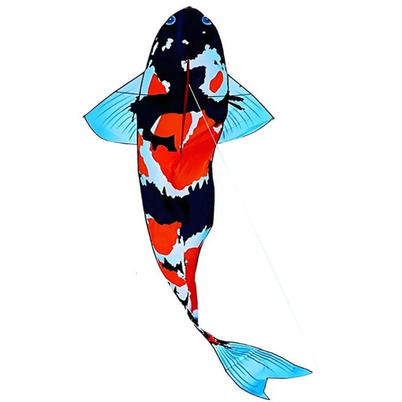 Large Carp Kites for Kids, Polyester Outdoor Flying Toy with Bright Fish-Shaped Design for Lawn Use and Family Recreation