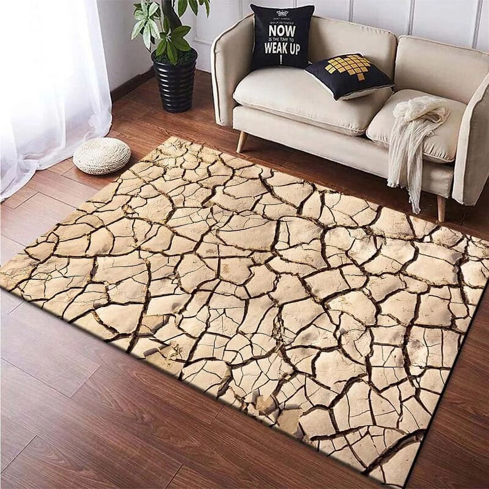 Large Carpet 3D Arid Land Square Rugs for Bedrooms Home ration Room
