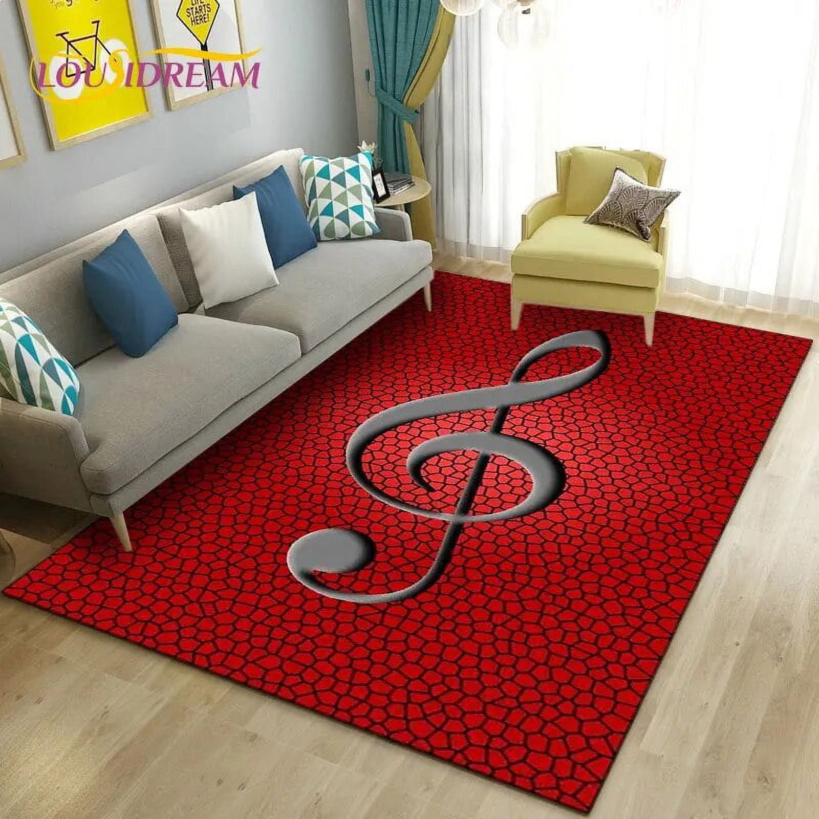 Large Carpet 3D Beautiful Music Notes Area Rug Rug for Living Room ...