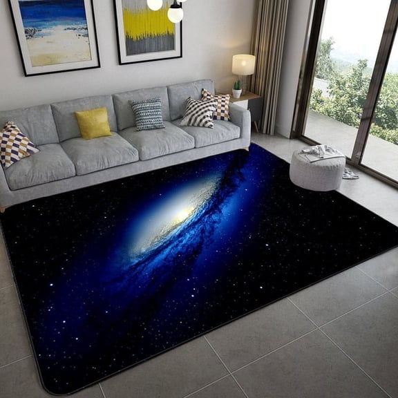 Large Carpet 3D Blue Star Sky Space Carpet Non-Slip Hallway Doormat Living Room Floor Mat Kitchen Bathroom Bedroom Bedside Rug Home r
