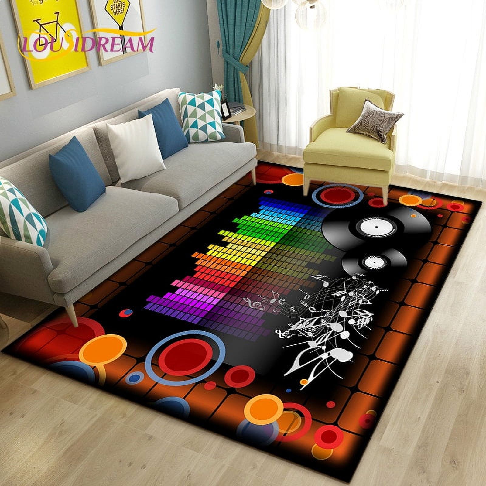 Large Carpet 3D Classical Music Vintage Vinyl Record Area Rug Carpet ...