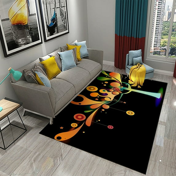 Large Carpet 3D Colorful Abstract Tree Carpet for Kitchen Bathroom Entrance Non-Slip Carpet Living Room Balcony Bedroom r Floor Mat Rugs