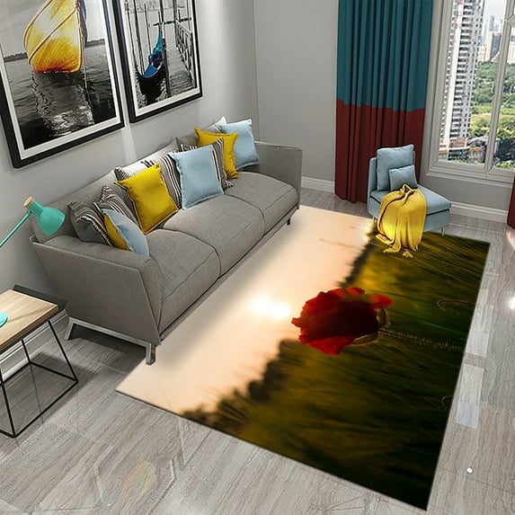 Large Carpet 3D Flowers In The Morning Light Carpet for Play Crawling Mat Bedroom Bedside r Floor Rug Living Room Carpet