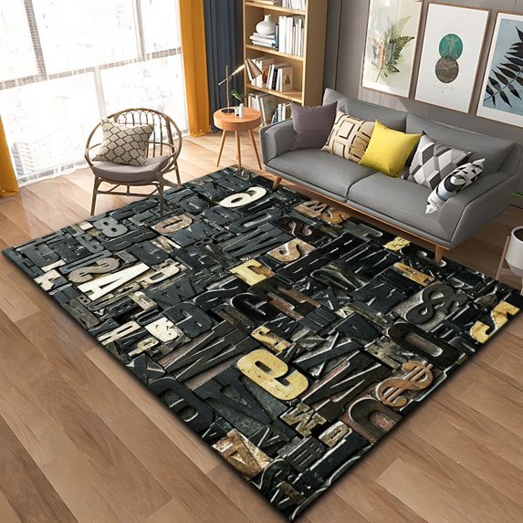Large Carpet 3D Letter Number Retro Area Rug Carpet Rug for Living Room Bedroom Sofa Doormat tapetes de sala floor mats
