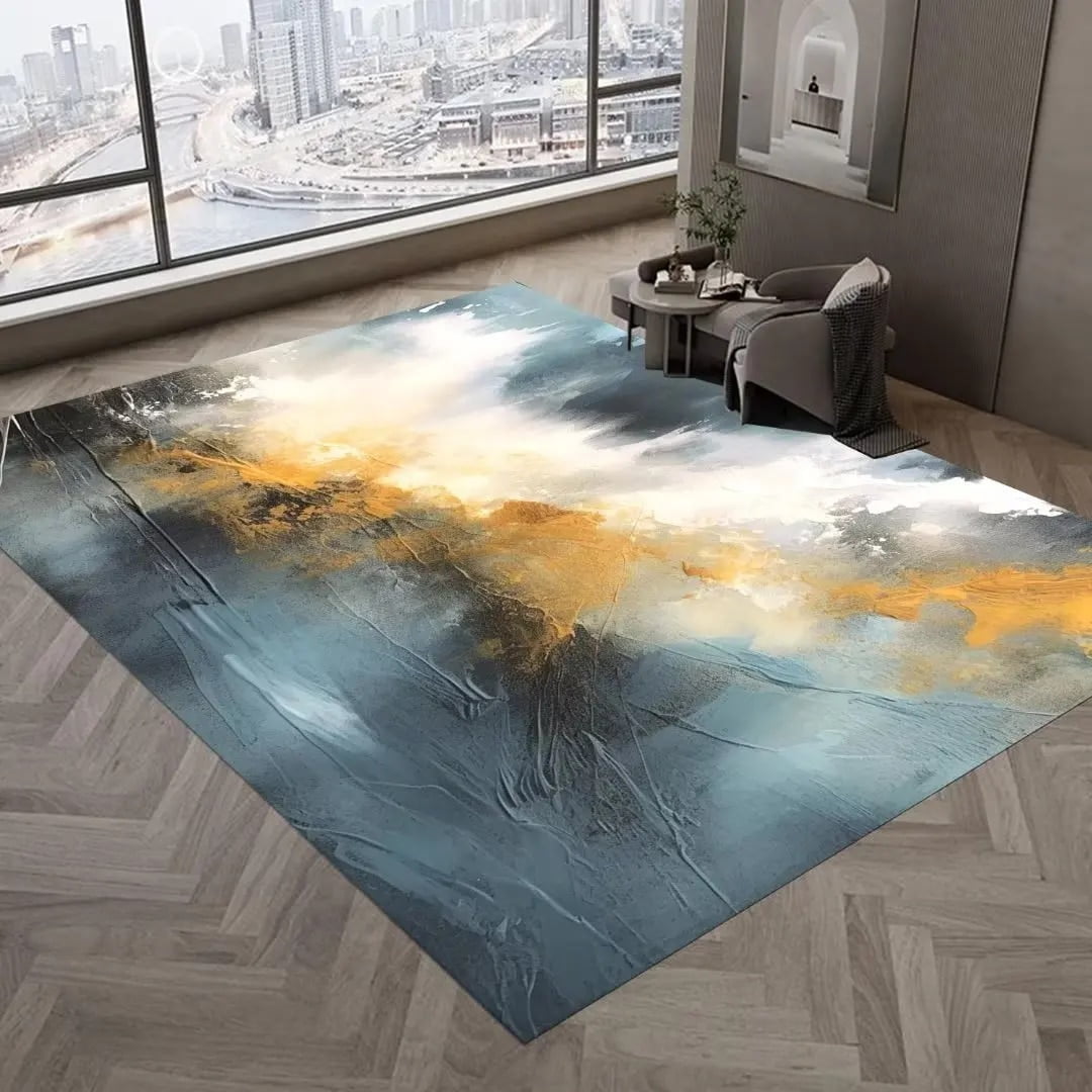 Large Carpet Abstract Art Elastic Rug Modern Living Room Carpet Bedroom