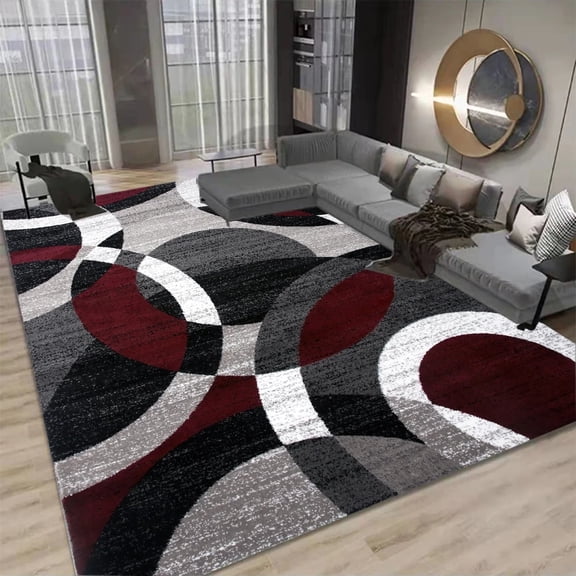 Large Carpet Abstract Geometric Swirls Carpet for Living Room Home r Sofa Table Large Area Rugs Modern Luxury r Non-slip Floor Mat