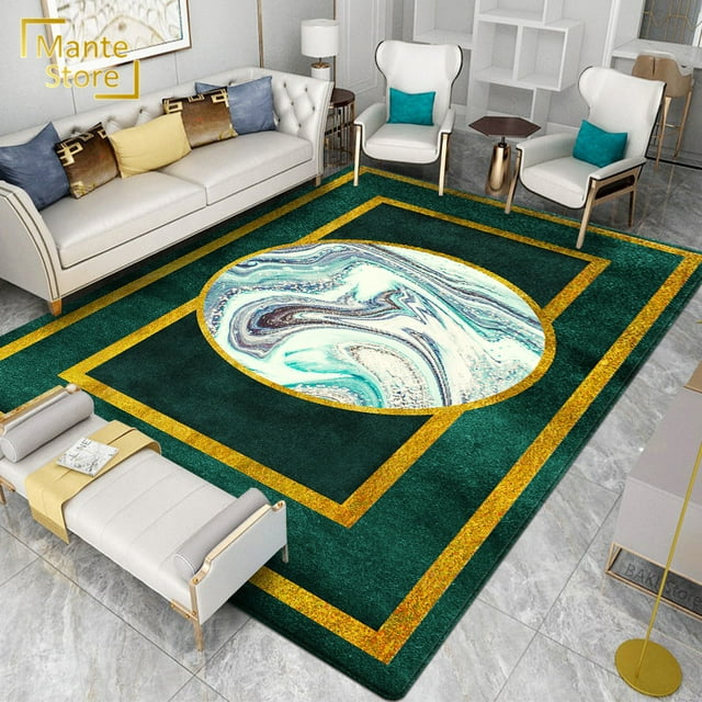 Large Carpet Abstract Rug Green Geometric Simple Living Room Sofa
