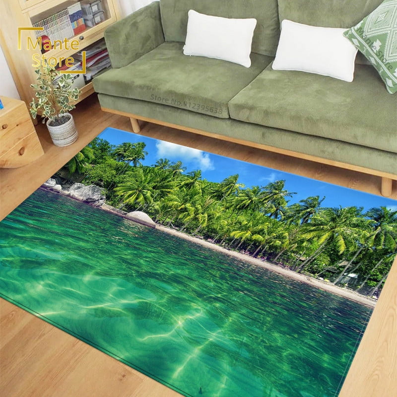 Large Carpet Coastal Style Scenery 3D Floor Mat Bedroom Landscape Large Carpet Coastal Style Scenery 3D Floor Mat Bedroom Landscape