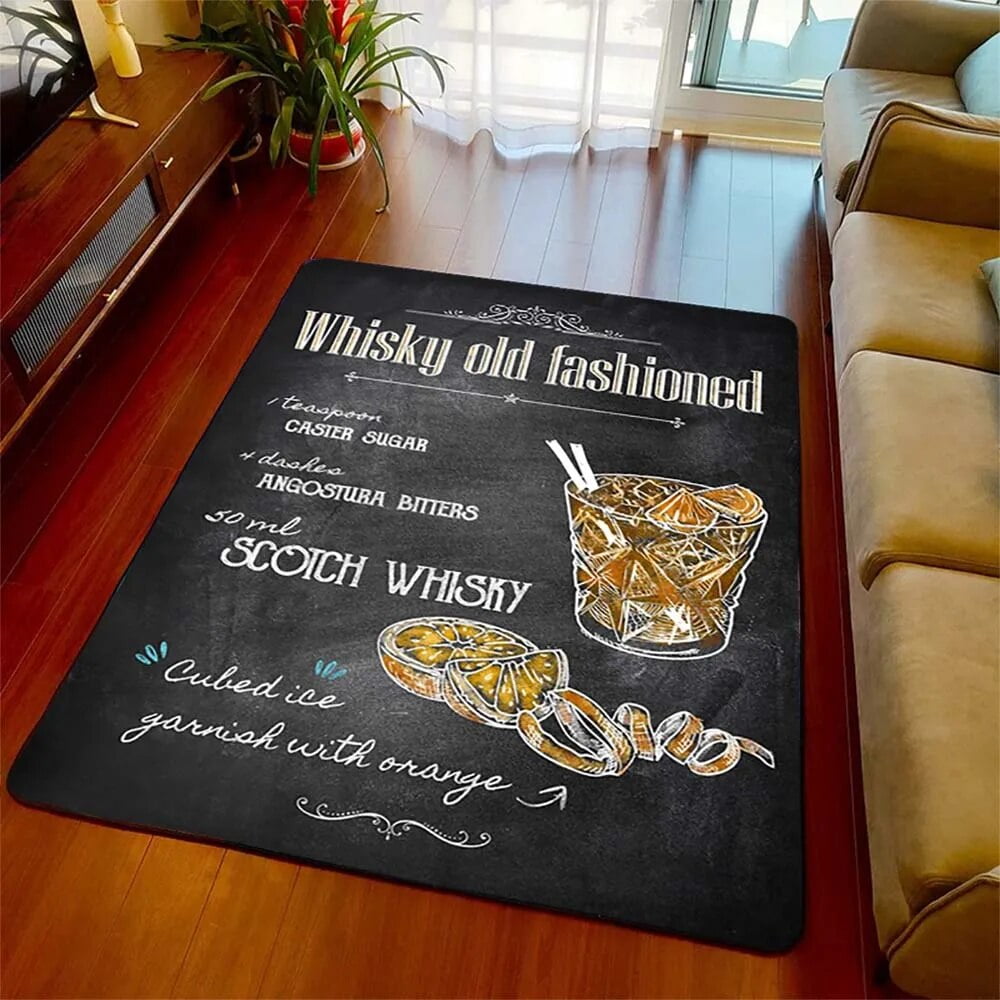Large Carpet Cocktail Recipe Art Mat Carpet Fashion Gift for Friend Dad