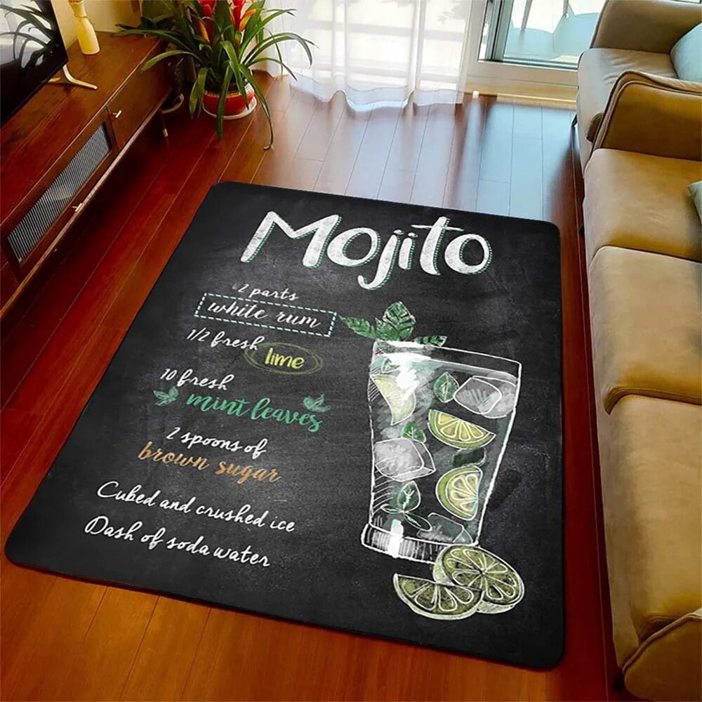 Large Carpet Cocktail Recipe Art Mat Carpet Fashion Gift for Friend Dad