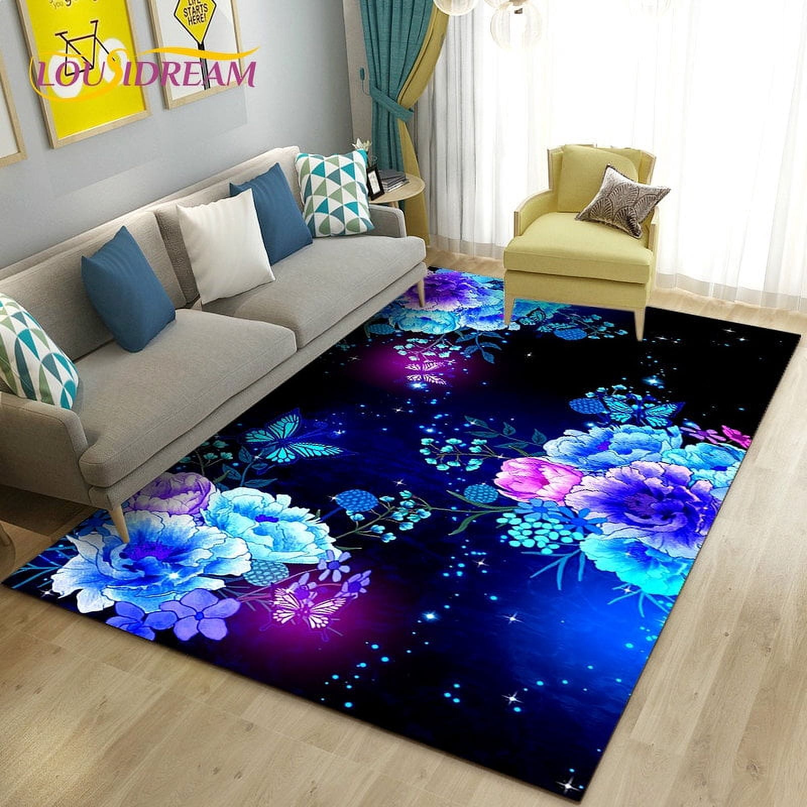 Large One Rose Rug Large Carpet European Luxury Flower Rose Leaf Area Rug Carpet Rug for ...