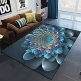 Large Carpet Fractal Flower Area Rug Carpet for Living Room Bedroom
