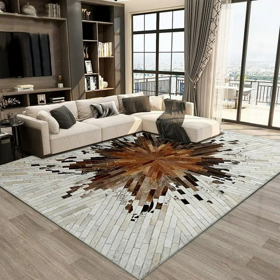 Large Carpet Geometric Style Carpet Home ration Living Room Floor Mats Non-Slip Hallway Doormat Bedroom Bedside Mat Bathroom Kitchen Rug
