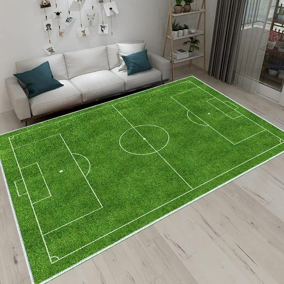Large Carpet Green Soccer Field Carpet for Room Game Large Area Rug Luxury Home r Non-Slip Playmat Play Home r