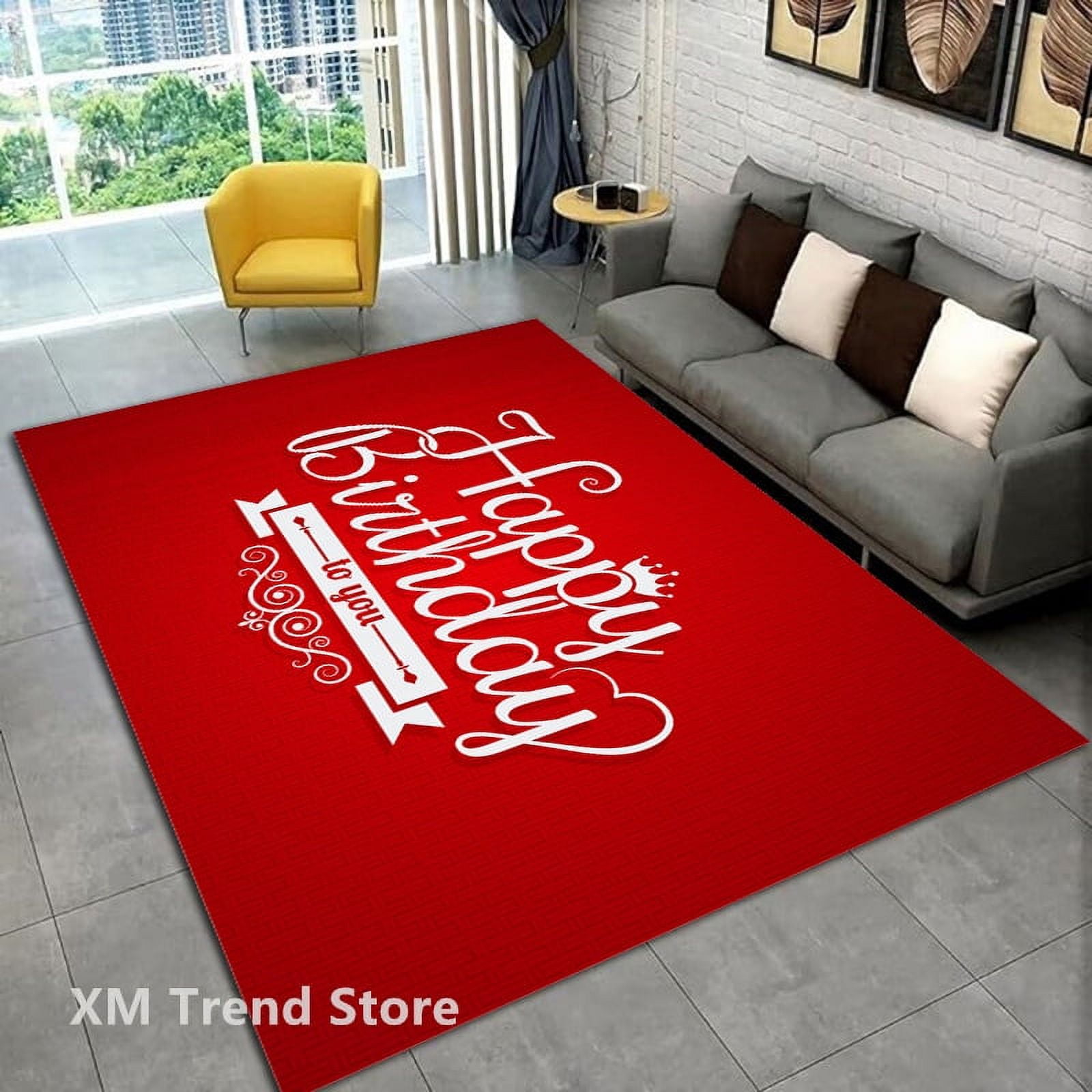 Celebration Rug Large Carpet Happy Birthday Area Carpet Rug for Bedroom Living Room ...