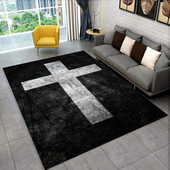 Large Carpet Holy Bible Cross Jesus Pray Area Rug Carpet Rug for Home Living Room Bedroom Sofa Doormat r Play Non-slip Floor Mat Gift