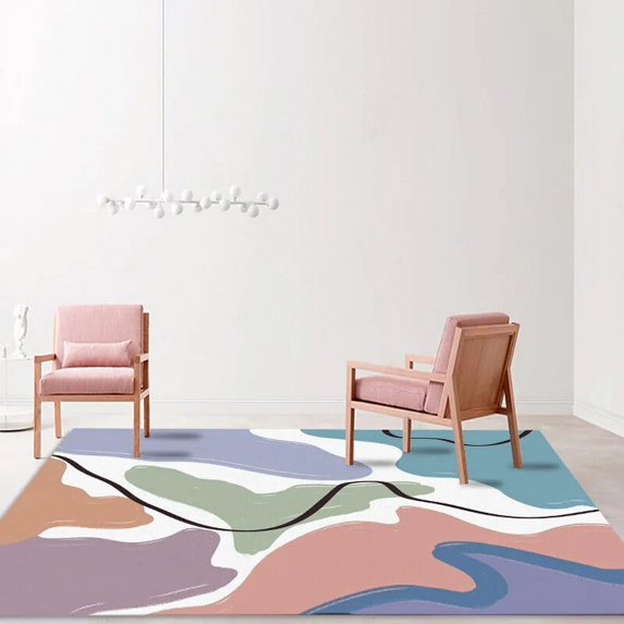 Large Carpet Ins Morandi Carpet Living Room Rugs Sofa Coffee Table Mat Light Luxury Abstract Home Bedroom r Carpets Kitchen Non-slip Rug