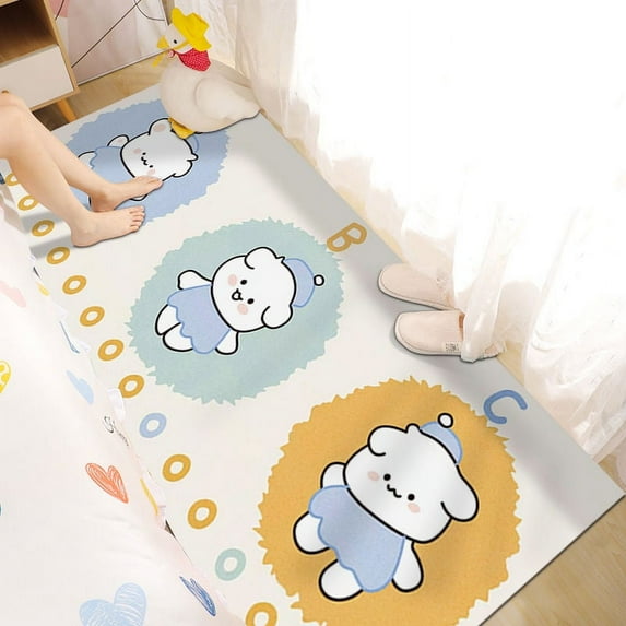 Large Carpet Japanese Cartoon Style Print Bedroom Bedside Carpet Living Room Rug Hallway Balcony Doormat Non-Slip Bathroom Floor Mat