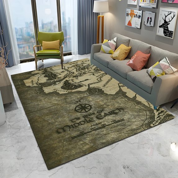 Large Carpet L-Lord of the Rings H-Hobbit Carpet Rug for Home Living Room Bedroom Sofa Doormat r Play Area Rug Non-slip Floor Mat