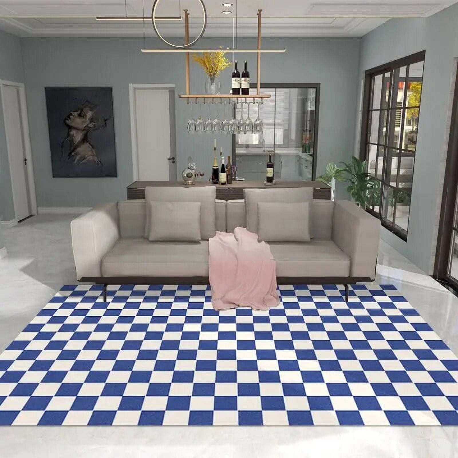 Large Carpet Living room simple chessboard carpet large area decoration