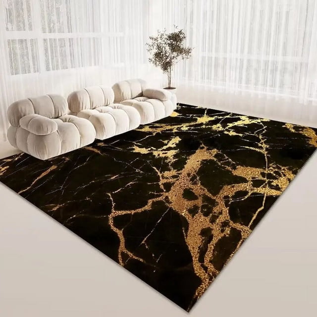 Large Carpet Luxury Gold Area Rug for Living Room ration Home Sofa