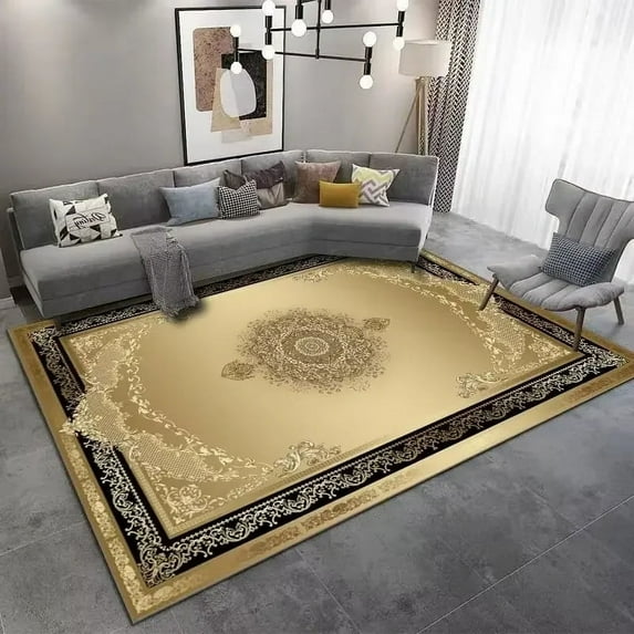 Large Carpet Luxury Modern Gold Living Room Carpets r Home Bedroom Big Size 200×400 Area Rugs Soft Anti-slip Fluffy Office Mats Washable