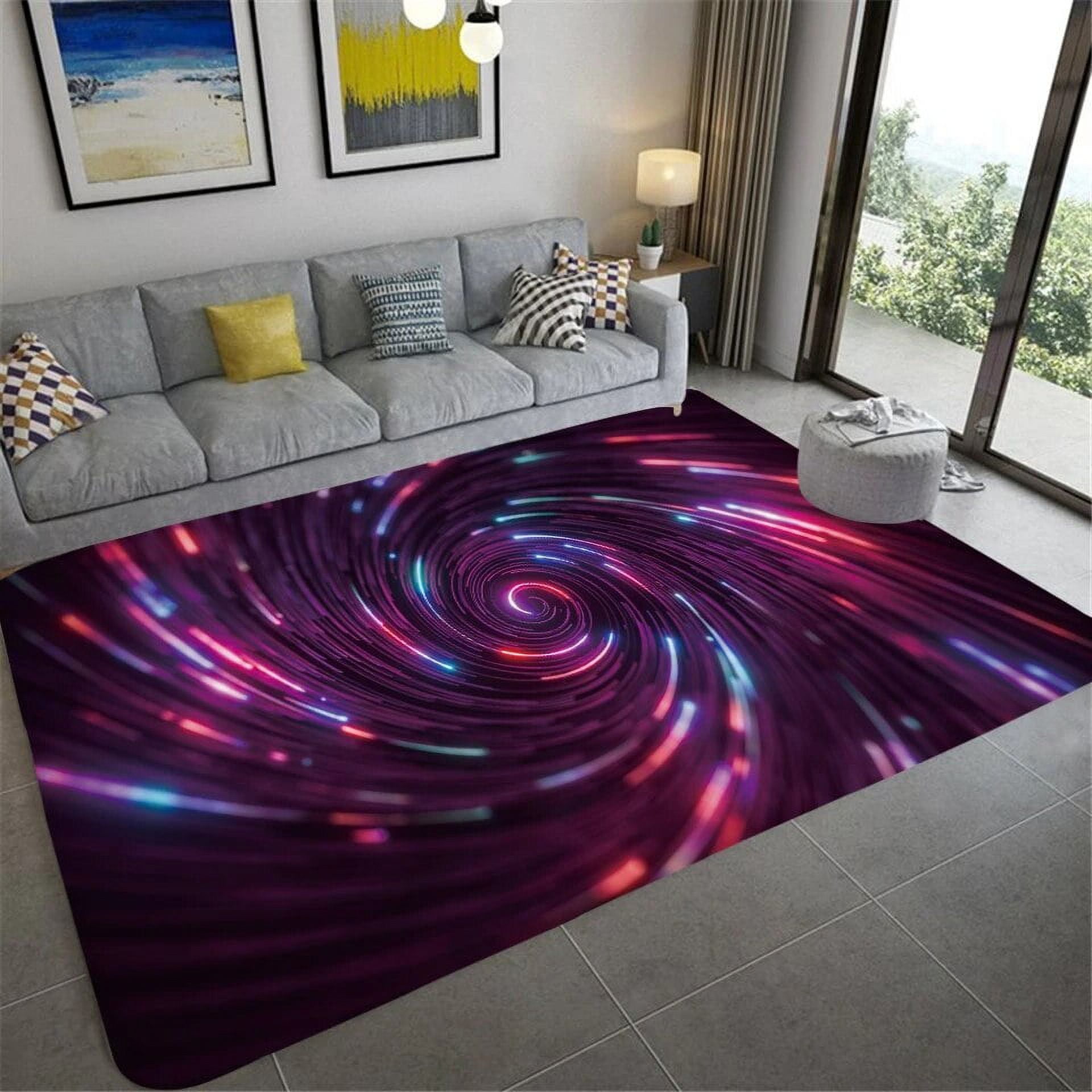 Large Carpet Modern 3D Visual Swirl Carpet Abstract Rugs Living Room