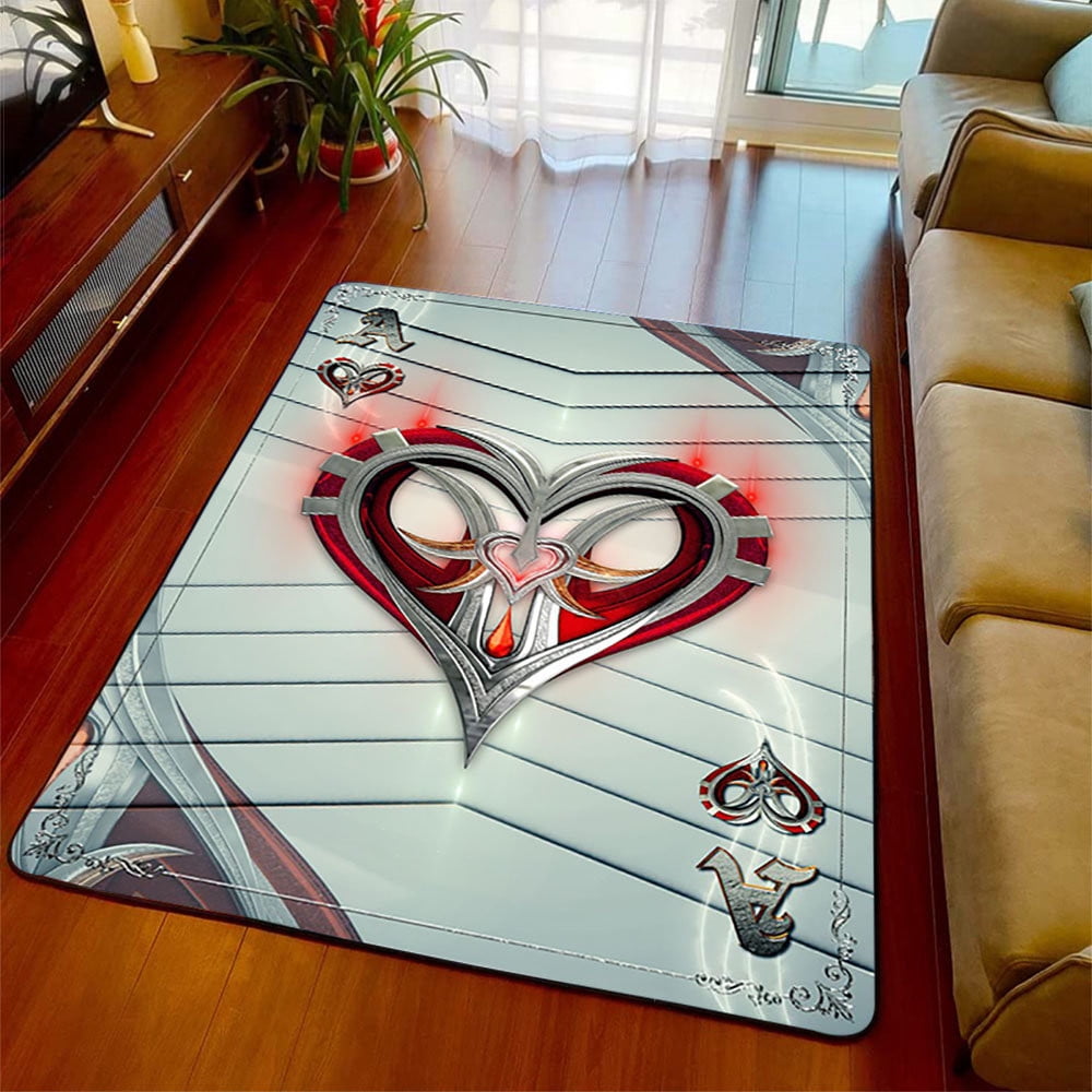 Large Carpet Modern Painting Spade Card Poker Carpet Living Room Rug