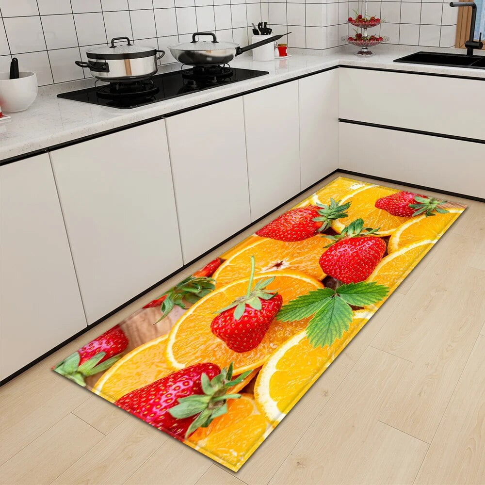 Large Carpet Modern kitchen ground pad fruit and vegetable pattern ...