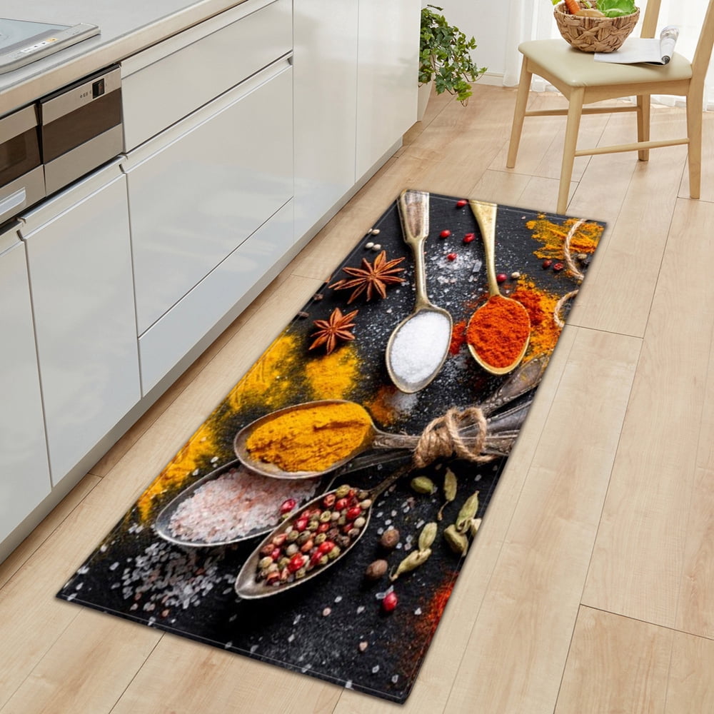 Large Carpet Modern kitchen spice seasr vegetables and fruits ...
