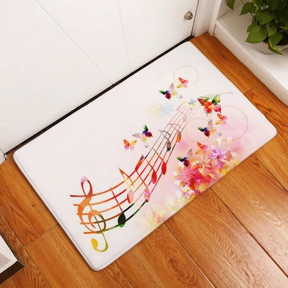 Large Carpet Music Piano Notes Printed Entrance Geometry Pattern Bathroom Carpet Home ration Kitchen Non slip Door Mat Floor