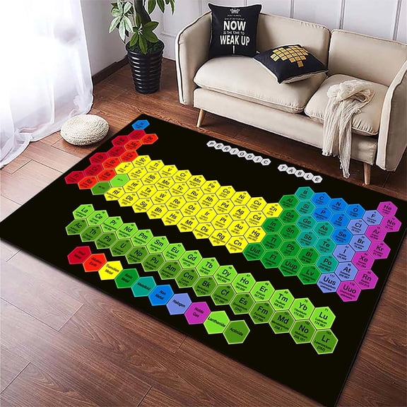 Large Carpet Periodic Table of The Fashion Carpet Chemical Element Pattern Living Room Bedroom Area Rug Home rative Floor Mat