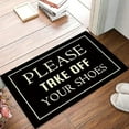 thumbnail image 1 of Large Carpet Please Take Off Your Shoes Doormat Luxury Home rations Indoor Entrance Mats Rugs Non Slip Flannel Front Door Welcome Mat, 1 of 6