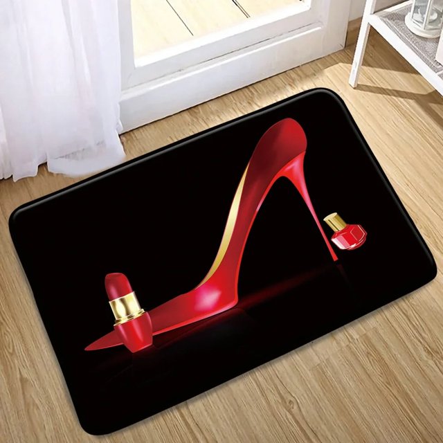 Large Carpet Red High Heel Print Area Rug for Living Room Bedroom