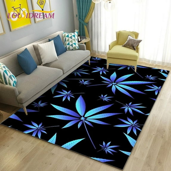 Large Carpet Reggae Music Jamaican Maple Leaf Area Rug Carpet Rug for Living Room Bedroom Sofa Doormat ration Play Non-slip Floor Mat