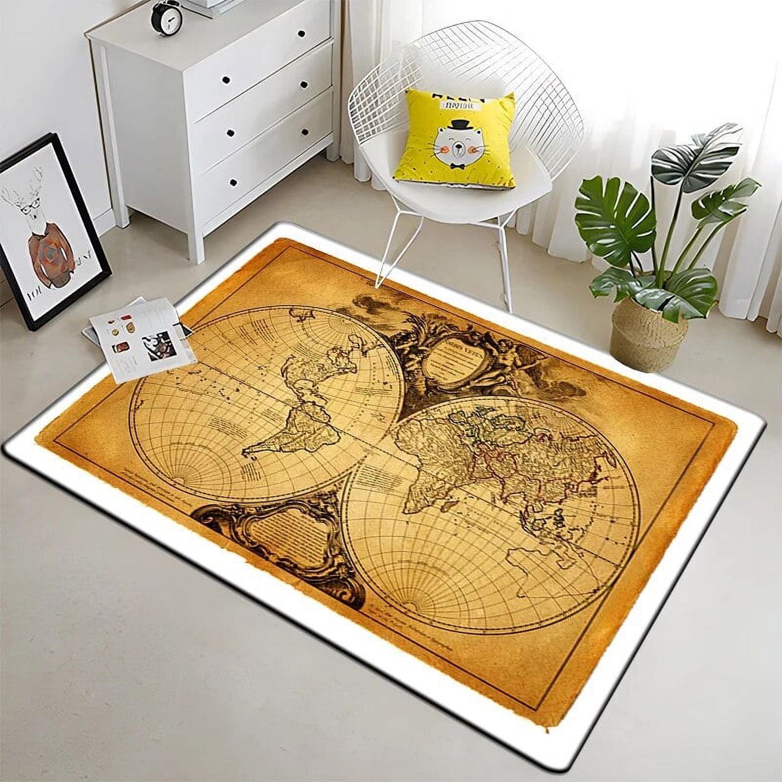 Large Carpet Retro Navigation Map Pattern Carpet Modern House Living ...