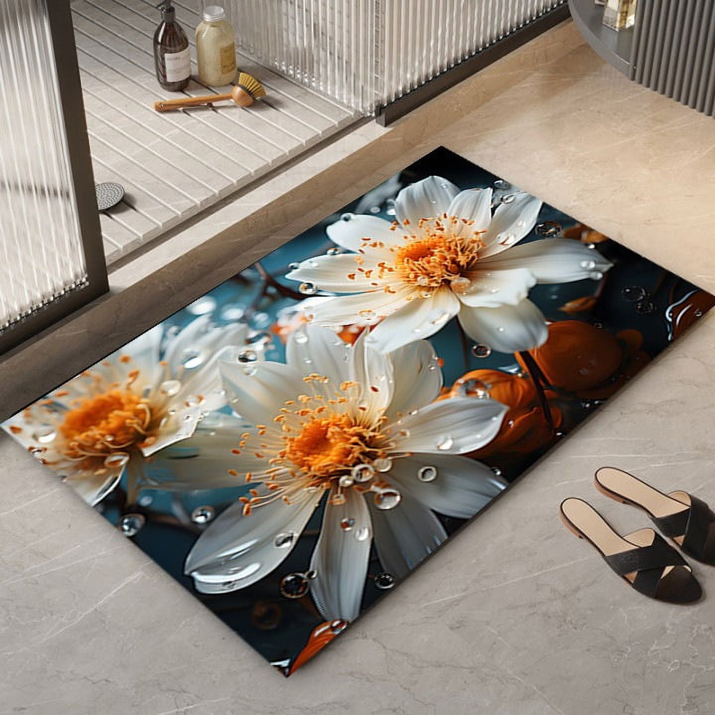 Large Carpet Small flower pattern bathroom absorbent floor mats