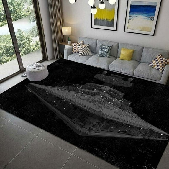 Large Carpet Space Ship Carpet for Living Room Vintage Galactic Space Star Ship Area Rug Soldier Large Non Slip Door Mat Bath Mats Home r
