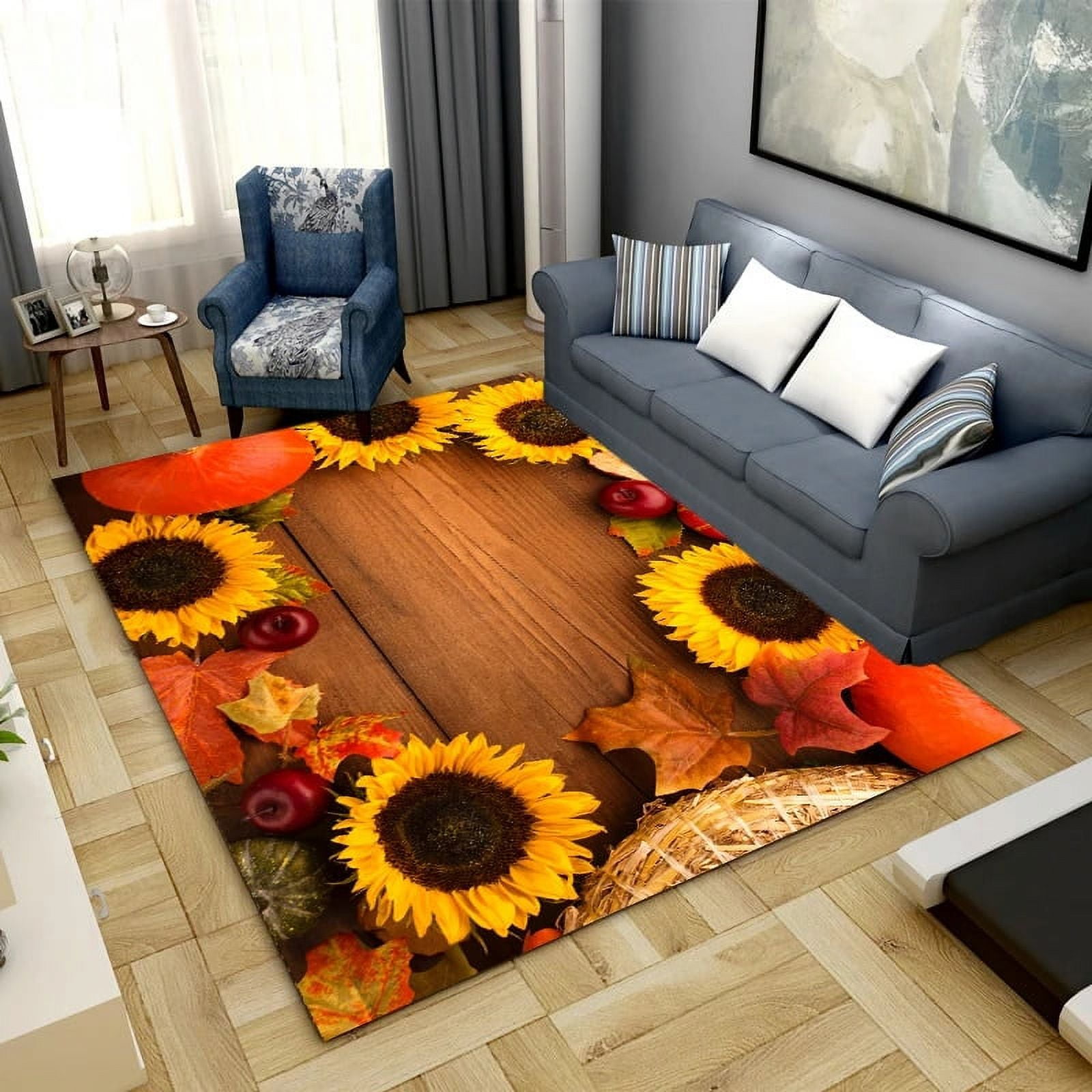 Large Carpet Sunflower Carpet Room ration Floor Mat Cute Flowers Nordic