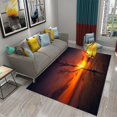 thumbnail image 1 of Large Carpet Sunset Landscape Carpet Red Evening Glow Rug Cute Beautiful Sky Floor Mat Living Room Bedroom Sofa Room r Rugs, 1 of 6