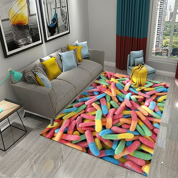 Large Carpet Sweet Candy Rug Colorful Sugar Carpet Bedroom Floor Carpets Blue Board Mat Living Room r Area Rugs Yoga Mats Doormat