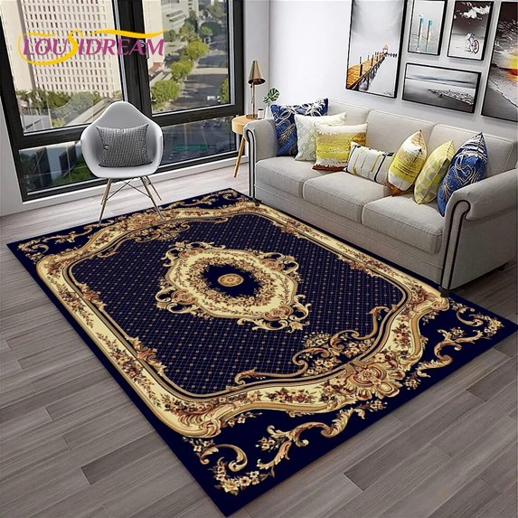 Large Carpet Turkey Bohemian Persian Flower Carpet Rug for Home Living Room Bedroom Sofa Doormat Kitchen r Area Rug Non-slip Floor Mat
