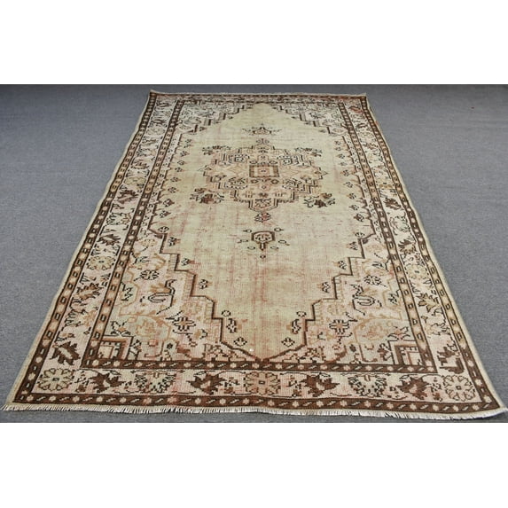 Large Carpet, Turkish Rug, Vintage Rug, Oushak Carpet, 69x108 inches Brown Rug, Turkey Living Room Rug, Office Rug, Oversize Rug, 12146