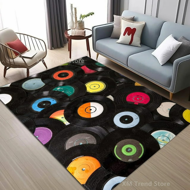 Large Carpet Vinyl Area Rug Music Carpet Rug for Home Living Room