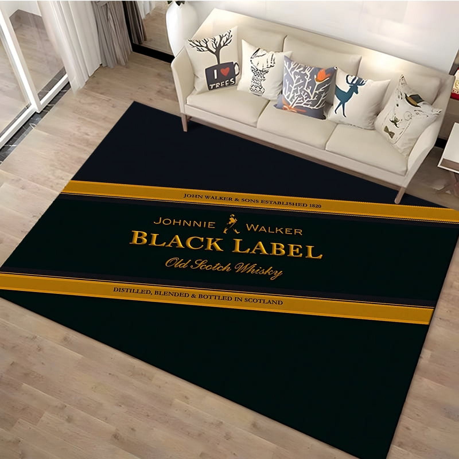 Large Carpet Whisky Johnnie Walker Pattern Rug Carpet for Living Room Large Carpet Whisky Johnnie Walker Pattern Rug Carpet for Living Room