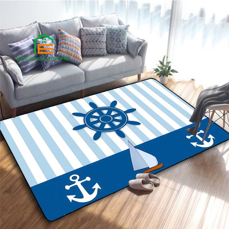 Large Carpet l Anchor Pattern Rug for Bedroom Living Room Carpet for